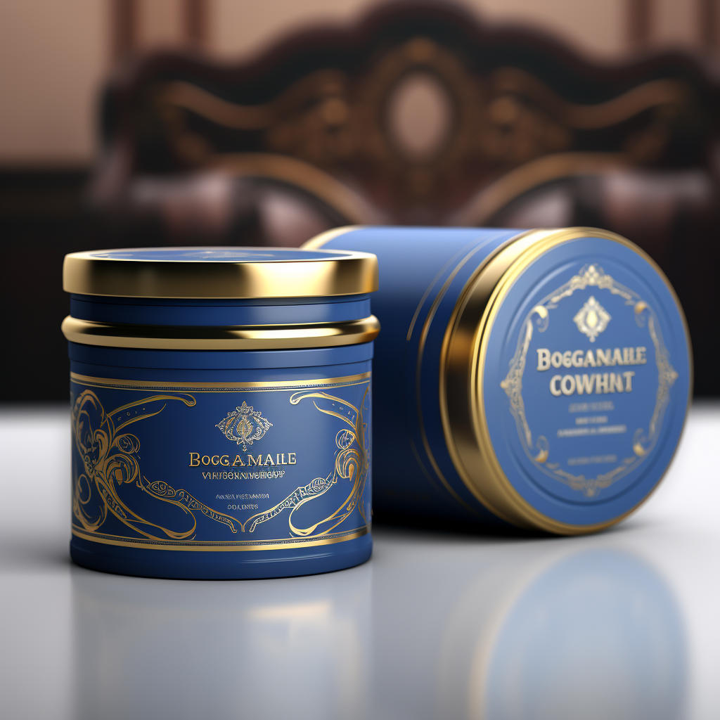 Stunning Blue and Gold Product Label