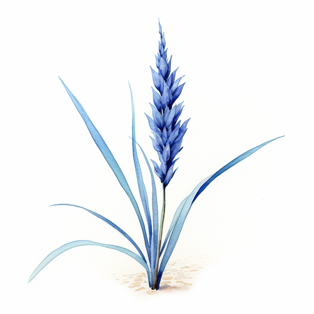 Watercolor of blue grama spike