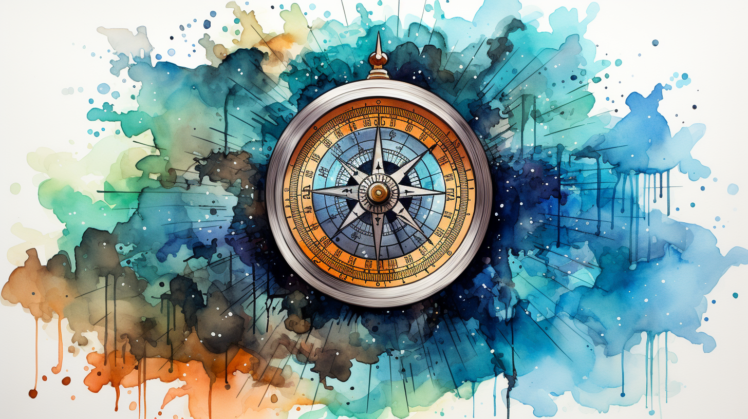 Colorful Bitcoin Compass Logo Artwork