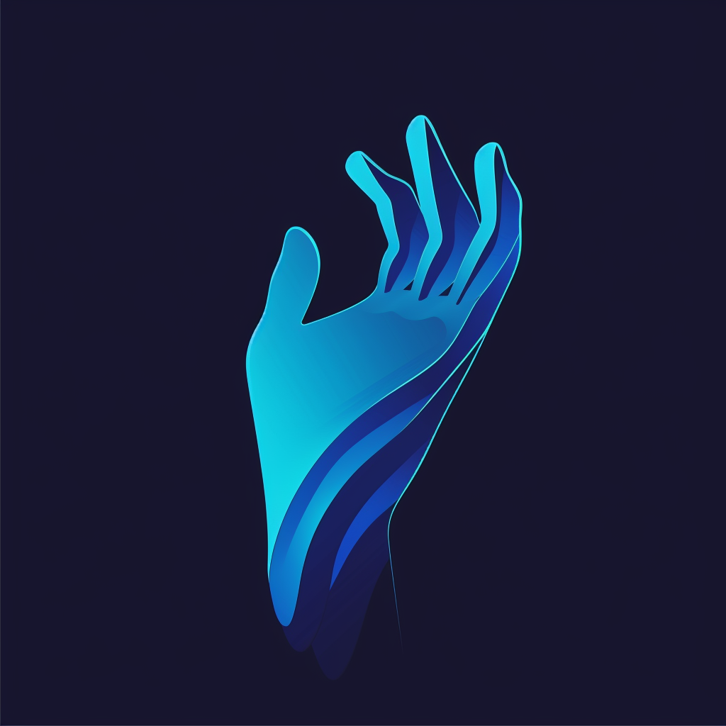 Blue Hand Minimalism Vector Logo