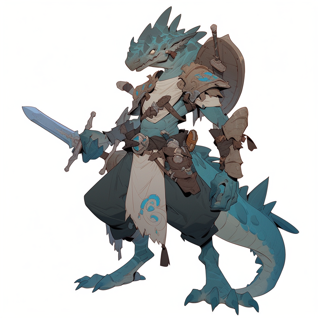 Blue kobold with daggers