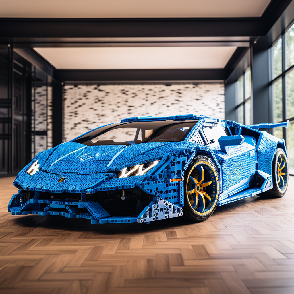 Blue Lamborghini Huracan Lego Car