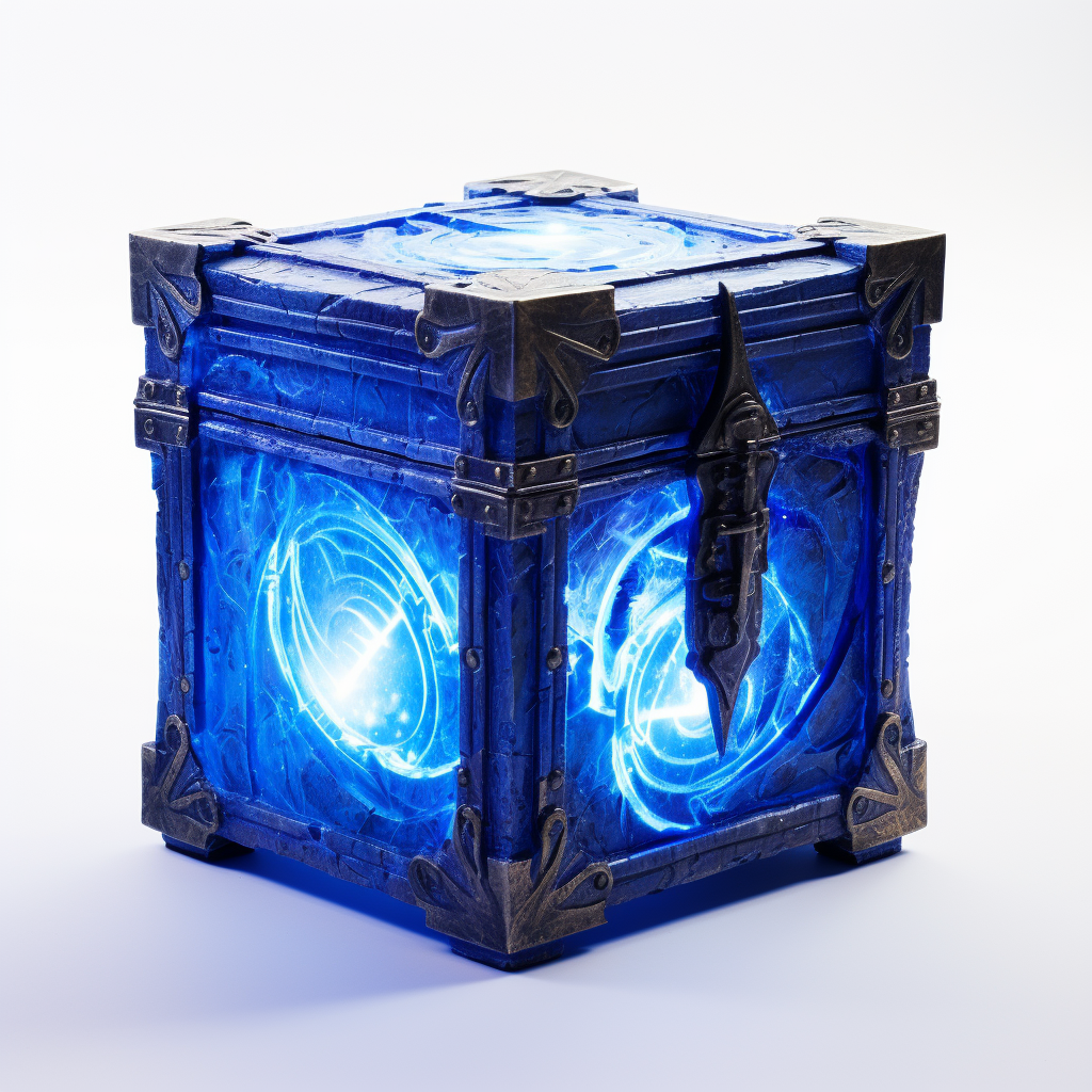 Blue magic box on white background