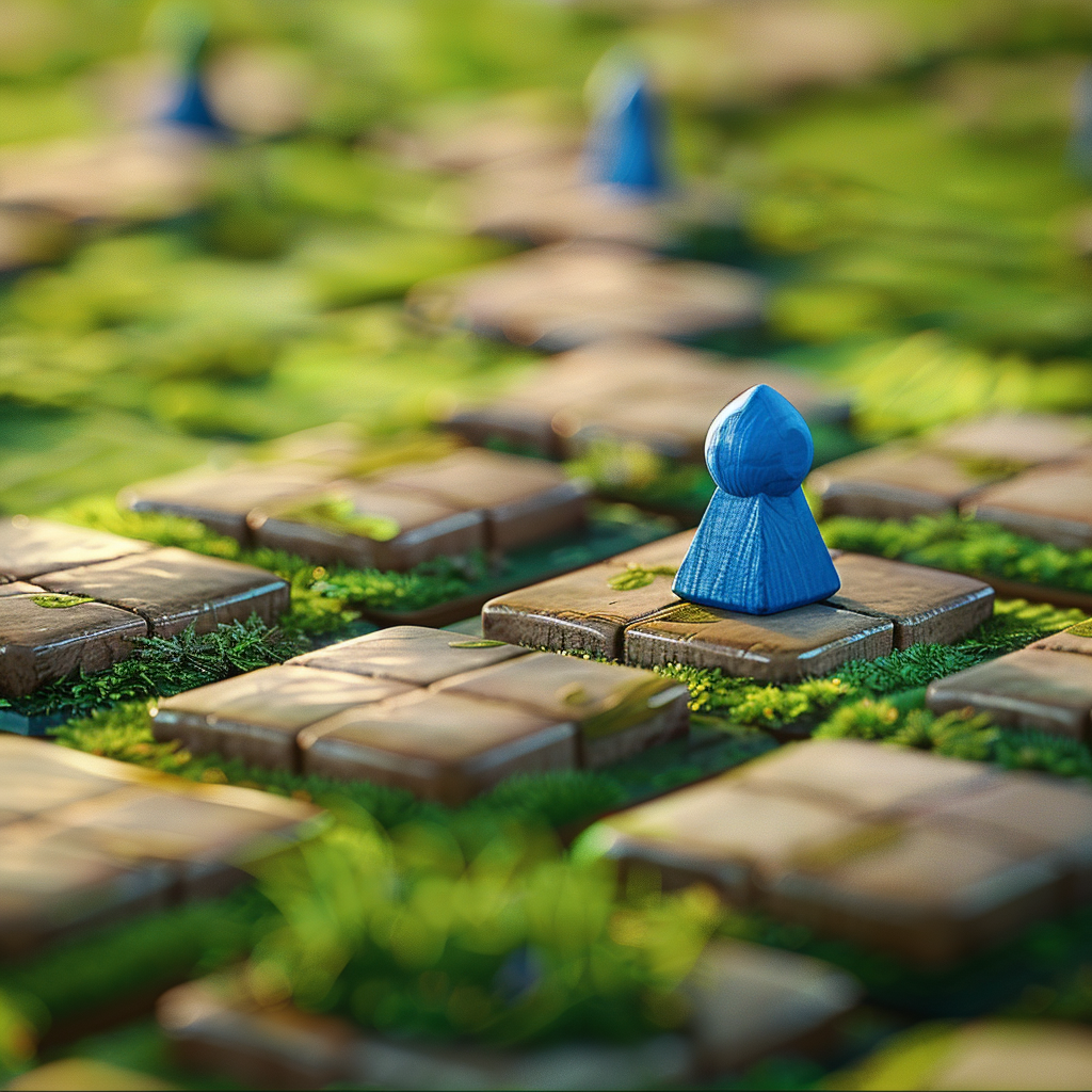 Blue Meeple on Medieval Game Tiles