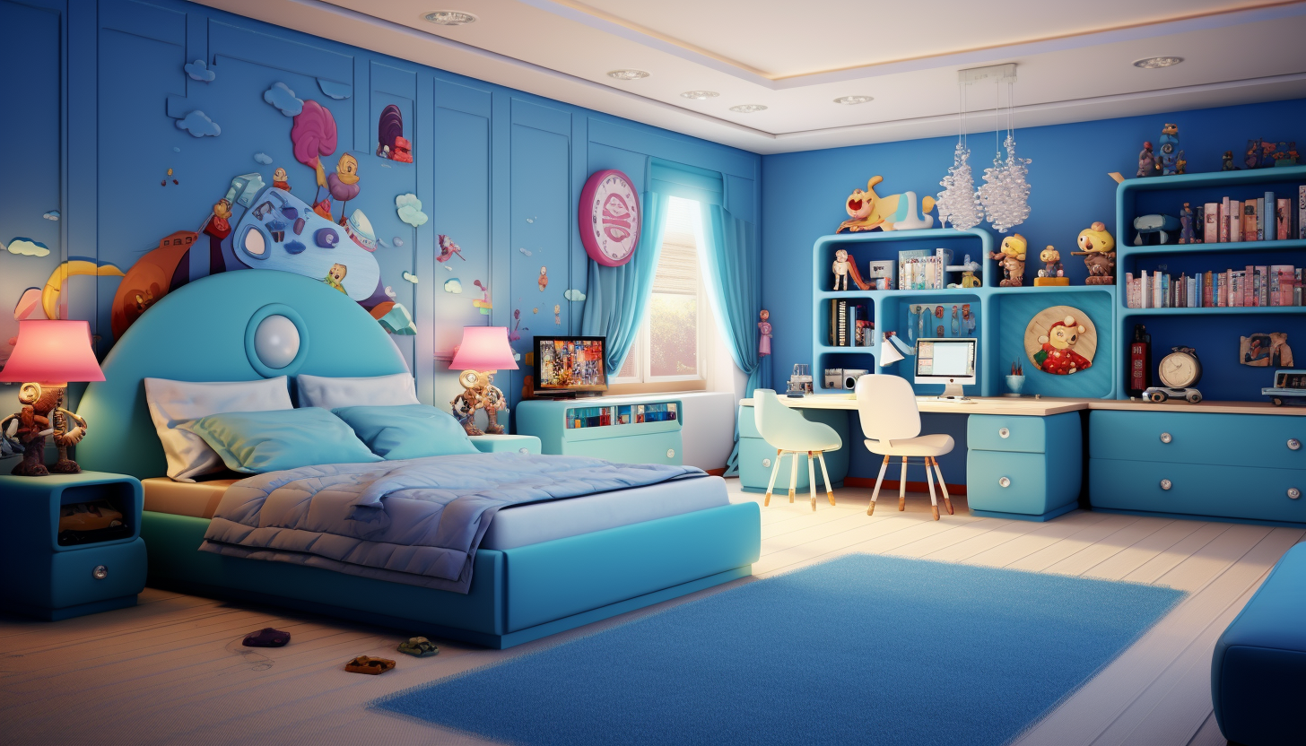 Cartoon-style Blue Modern Bedroom Furniture