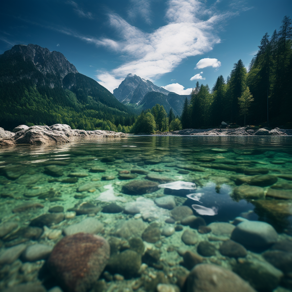 Image of peaceful blue mountain reflections  ?️?