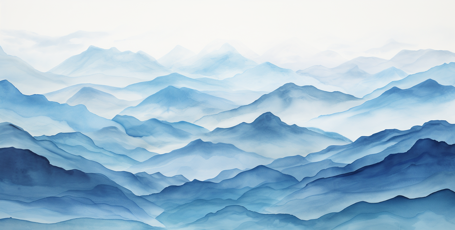 Blue Mountains Watercolor Artwork