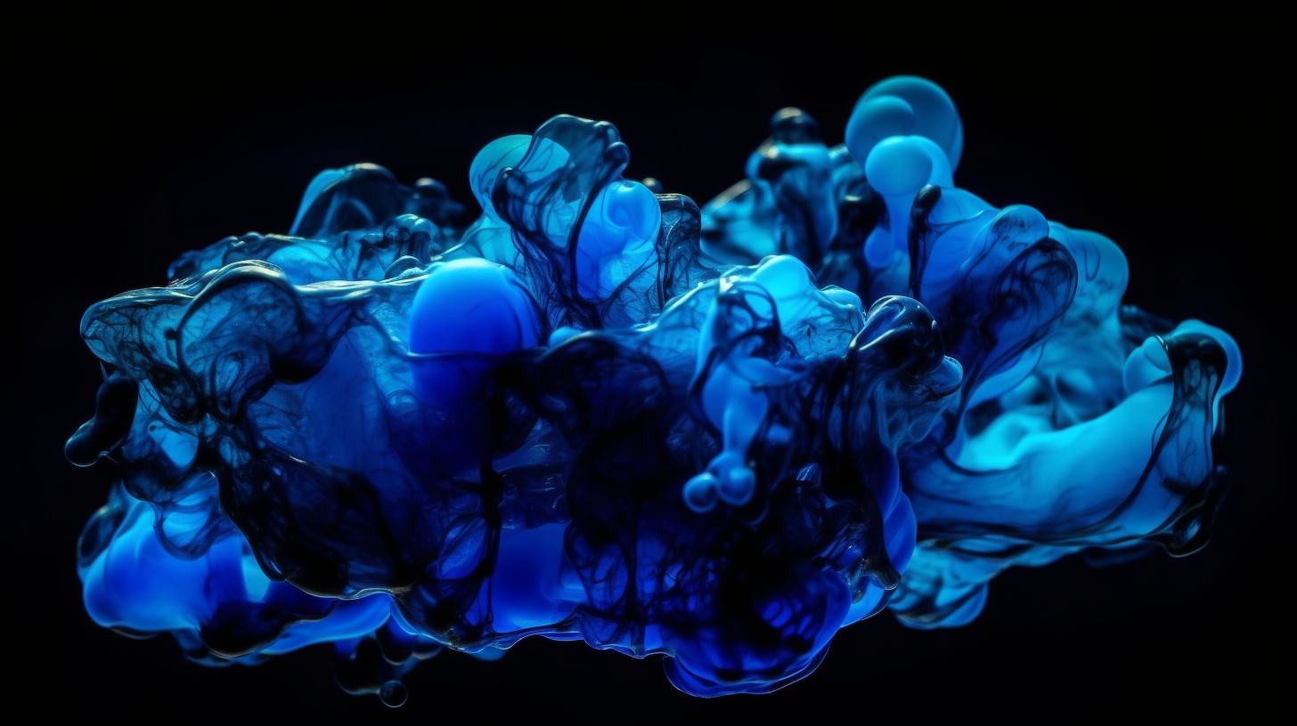 Vibrant blue neon alcohol ink artwork