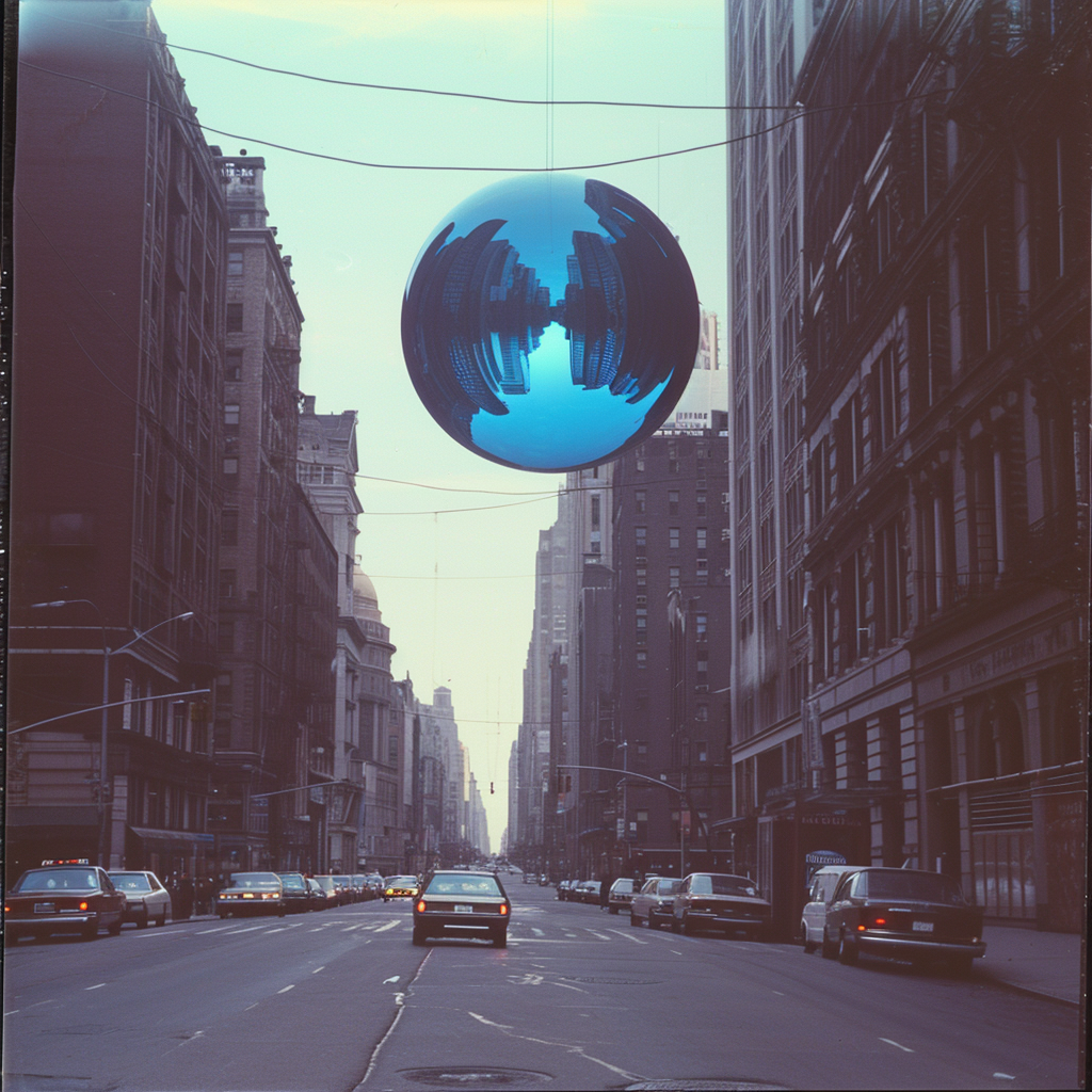 Blue Orb in City