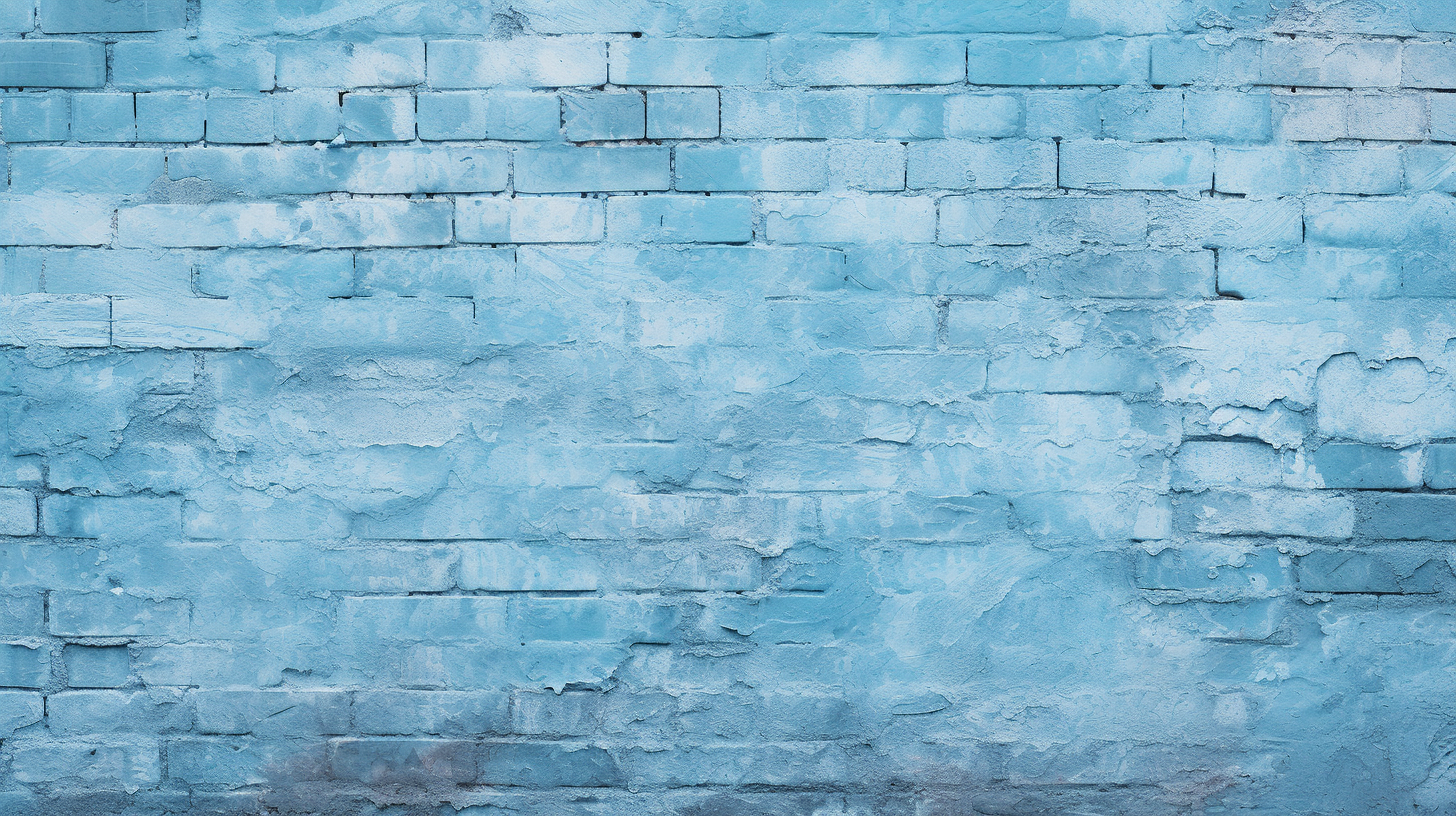 Light blue painted brick wall