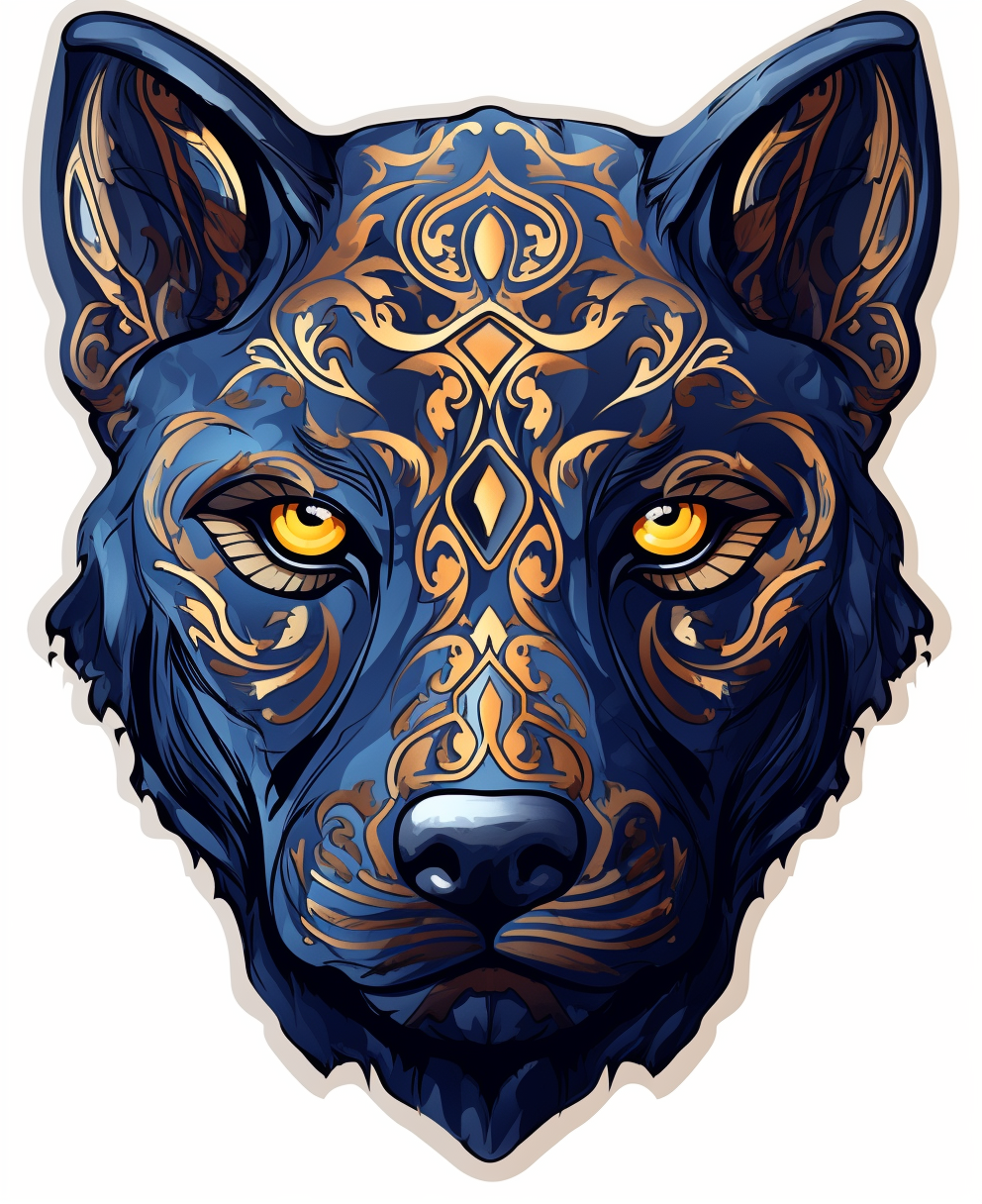 Blue Pitbull Mandala Sticker