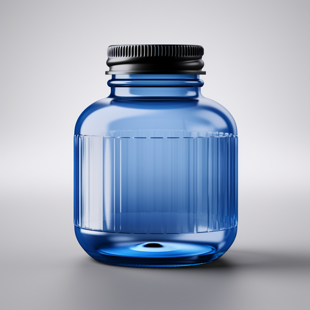 Blue Plastic Bottle with Open Cap