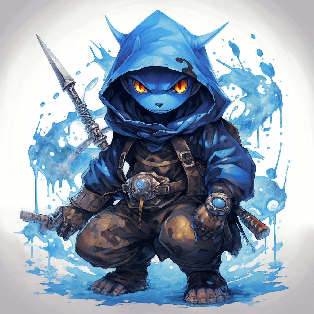 Blue Pokemon Ninja Artwork Creation