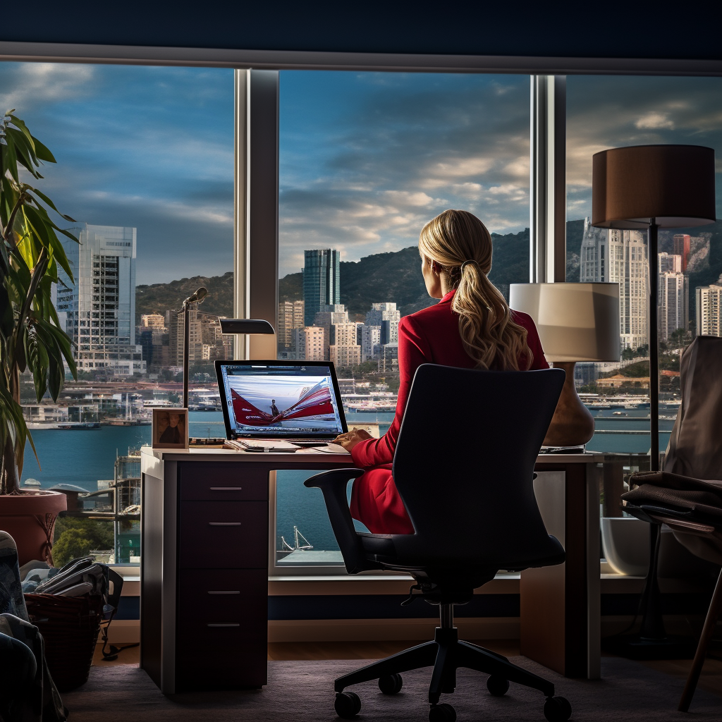 Businesswoman in Modern Office ;