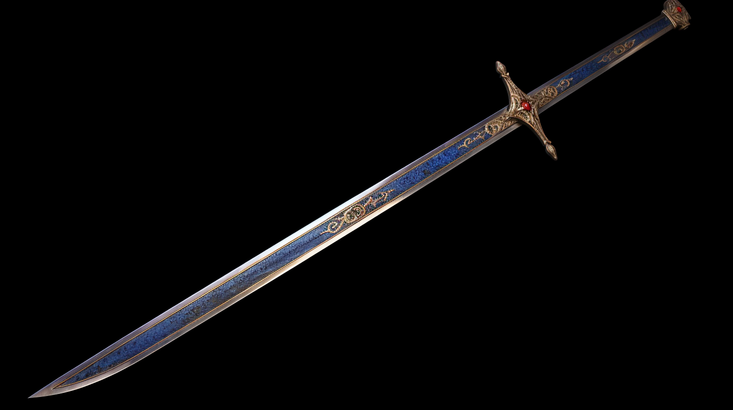 Longsword with Blue and Red Pattern Ornaments