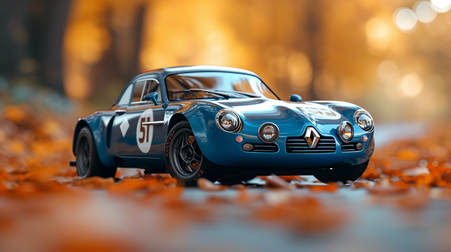 Blue Renault Alpine A110 Pickup