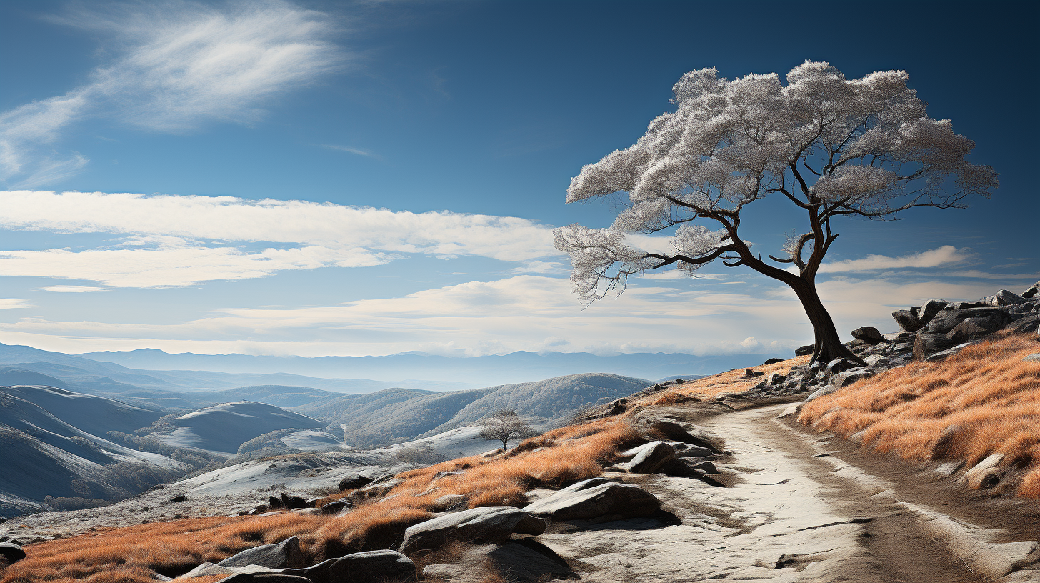 Snowy Blue Ridge Parkway Mountains