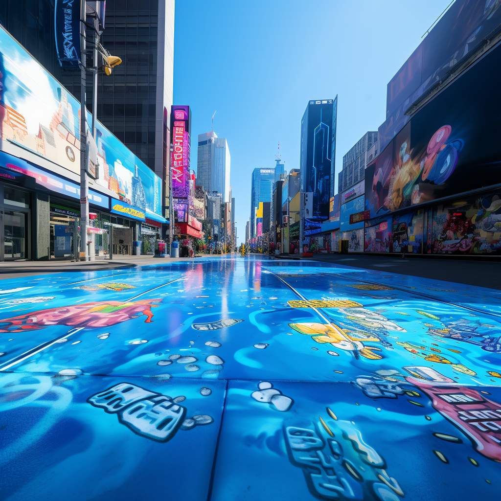 Realistic 5th Avenue Sidewalk with Fortnite Stickers