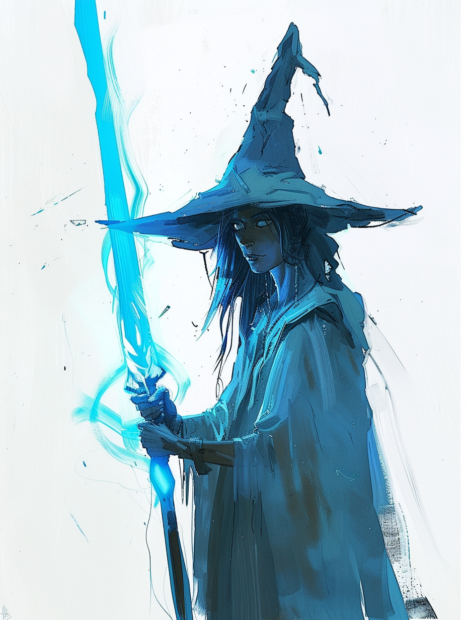 Blue Skin Witch with Greatsword