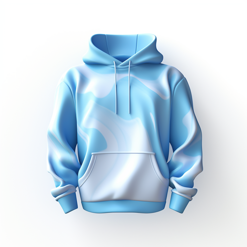 Stylish blue hoodie on white background