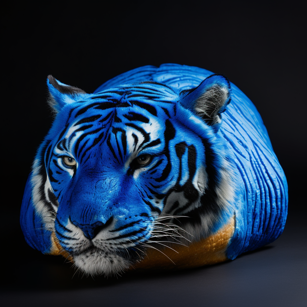 Blue Tiger resting on bread