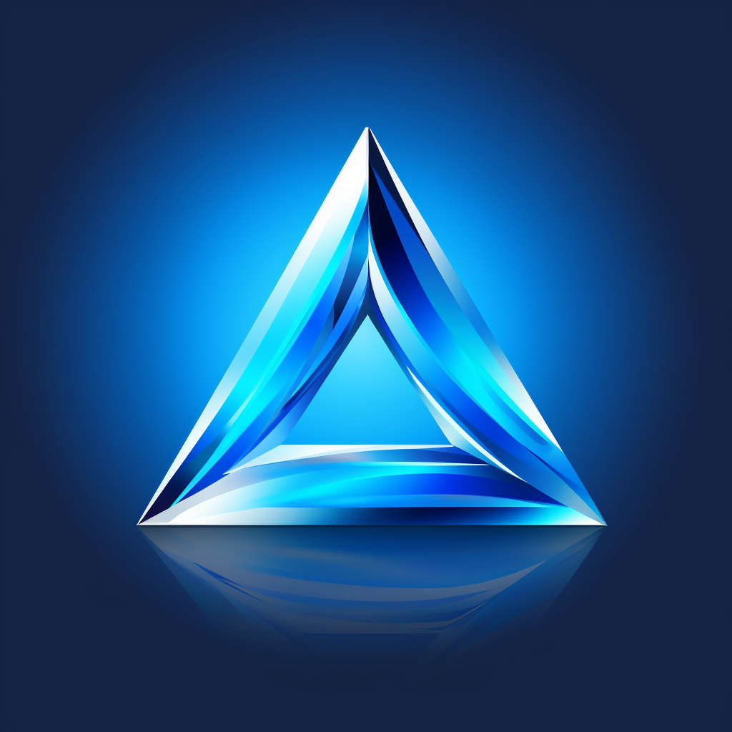 Logo of blue triangular shooting star