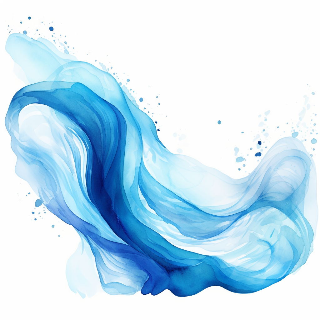 Beautiful blue watercolor wave effects