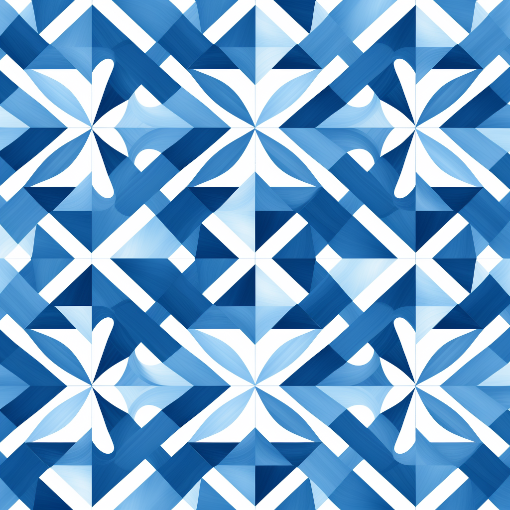 Abstract geometric pattern in blue and white