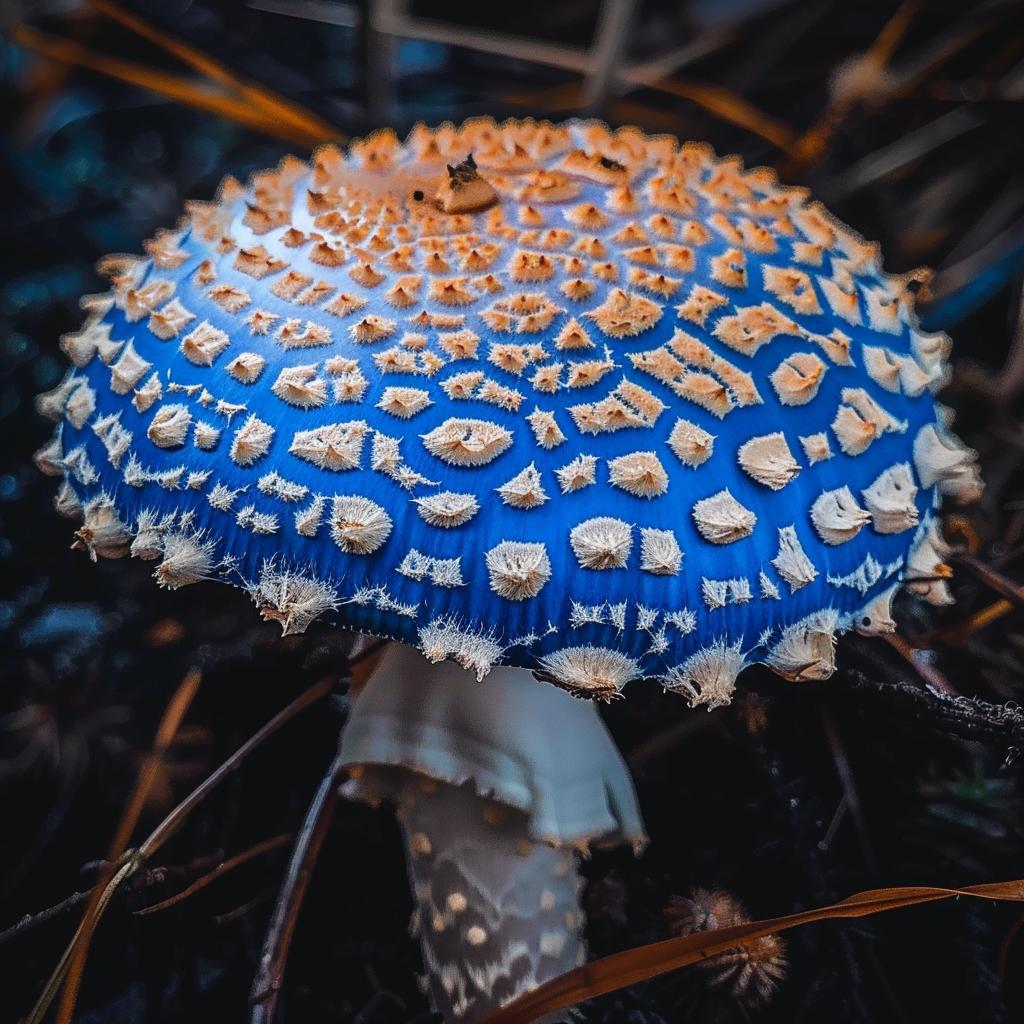 Beautiful Blue White Mushroom Fantasy