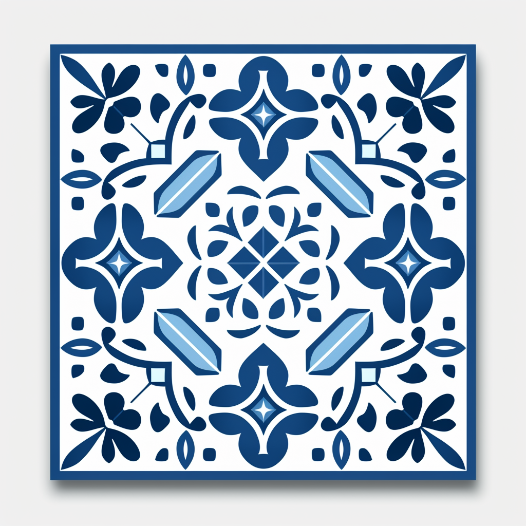 Simple blue and white geometric pattern