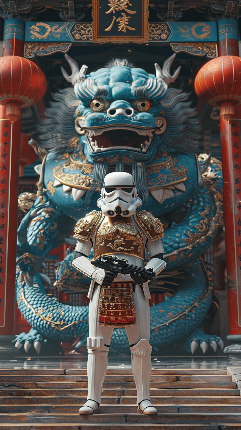 Blue White Porcelain Dragon Storm Trooper Armour