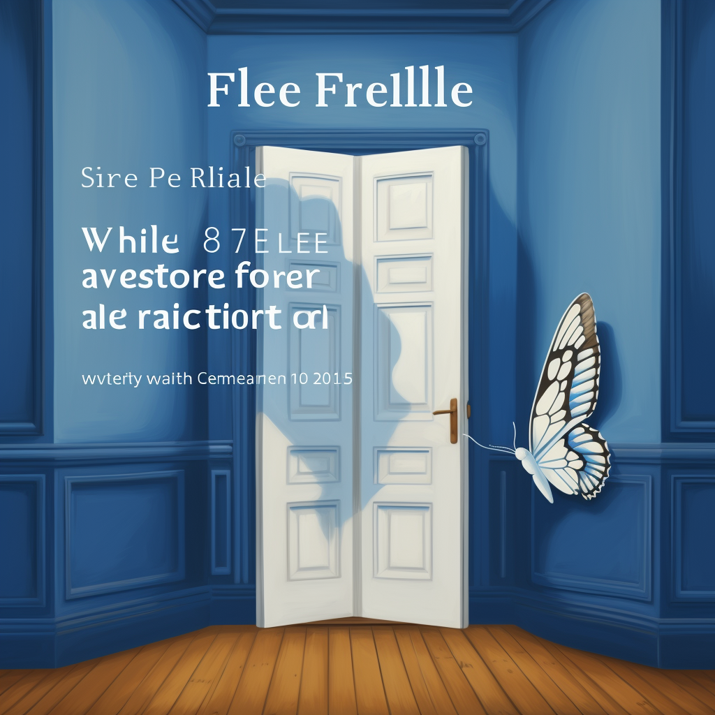 Illustration of a Blue and White Raffle Winner Flyer