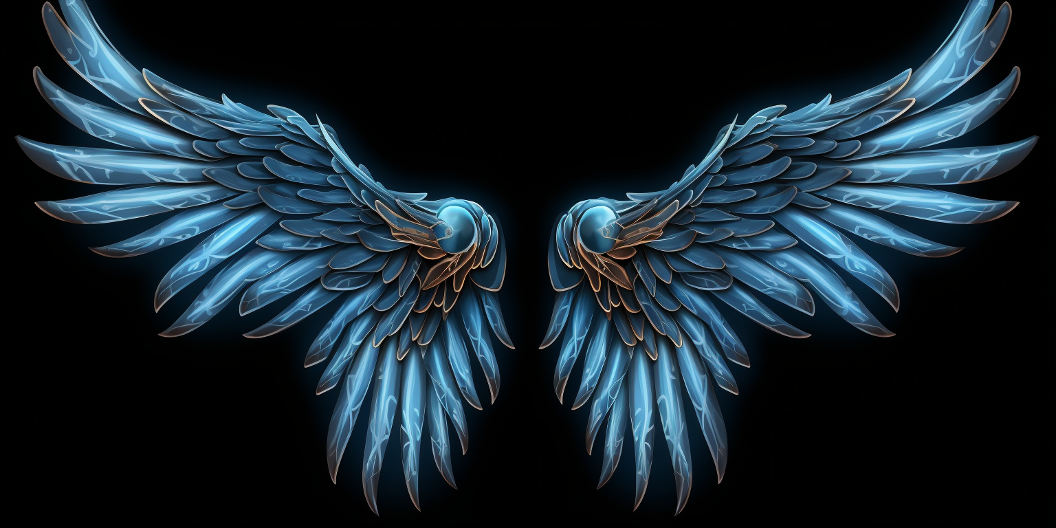 Blue wings in flight vector graphic