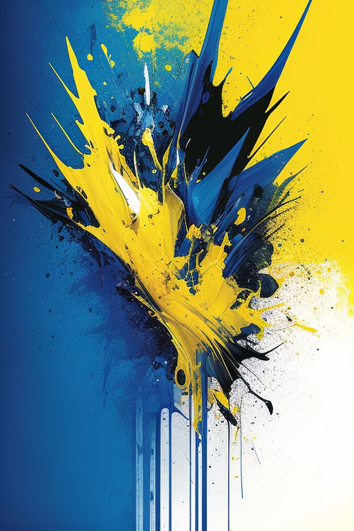 Vibrant blue and yellow abstract splash book cover