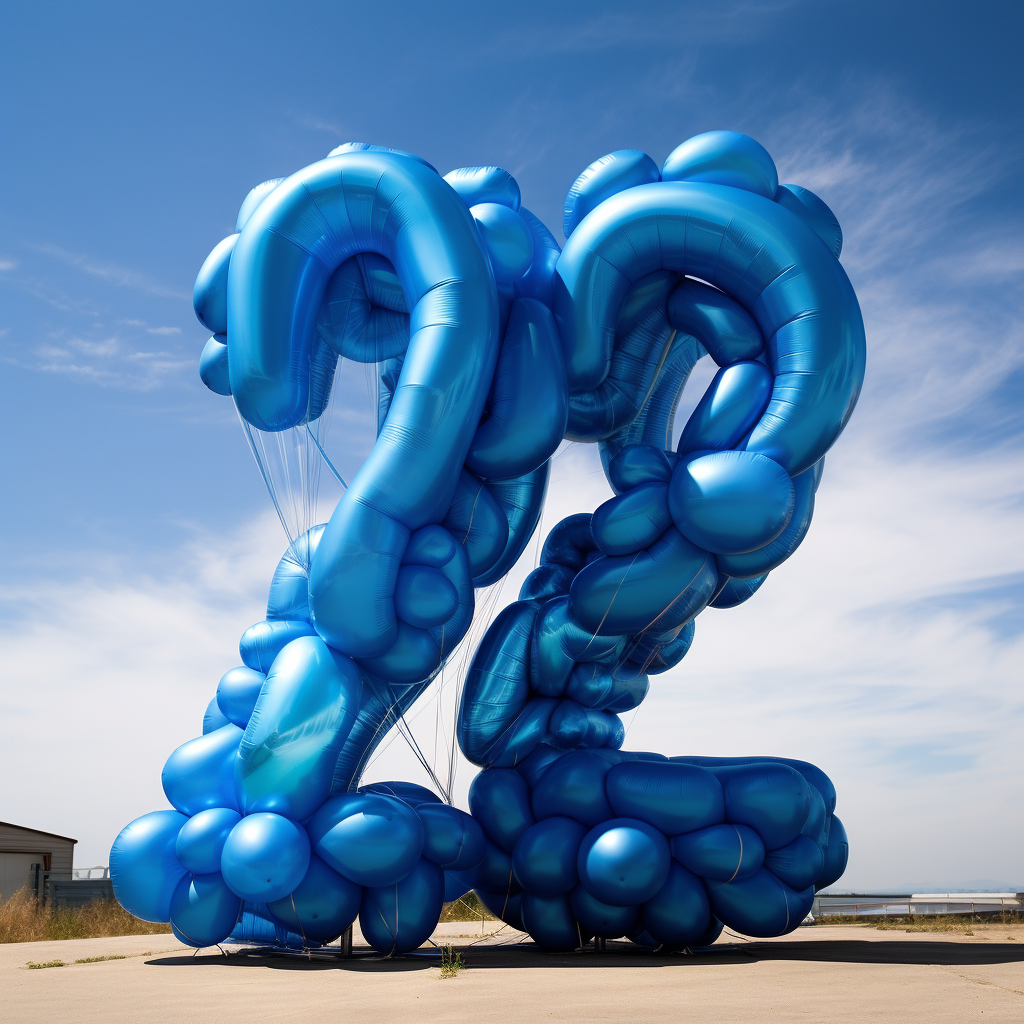 Blue 3D Inflate Effect