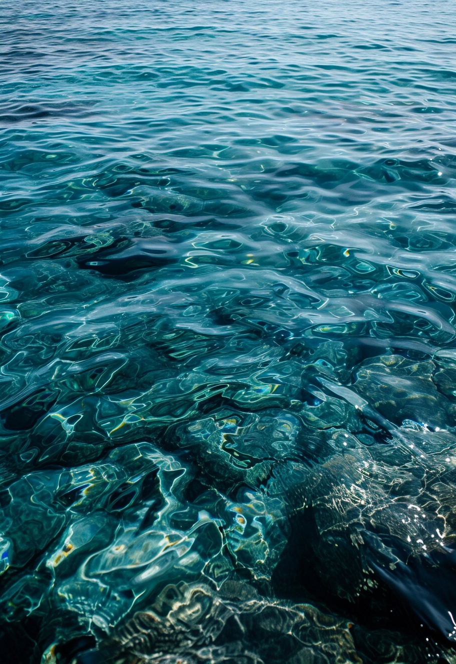 Tranquil blue sea with gentle waves