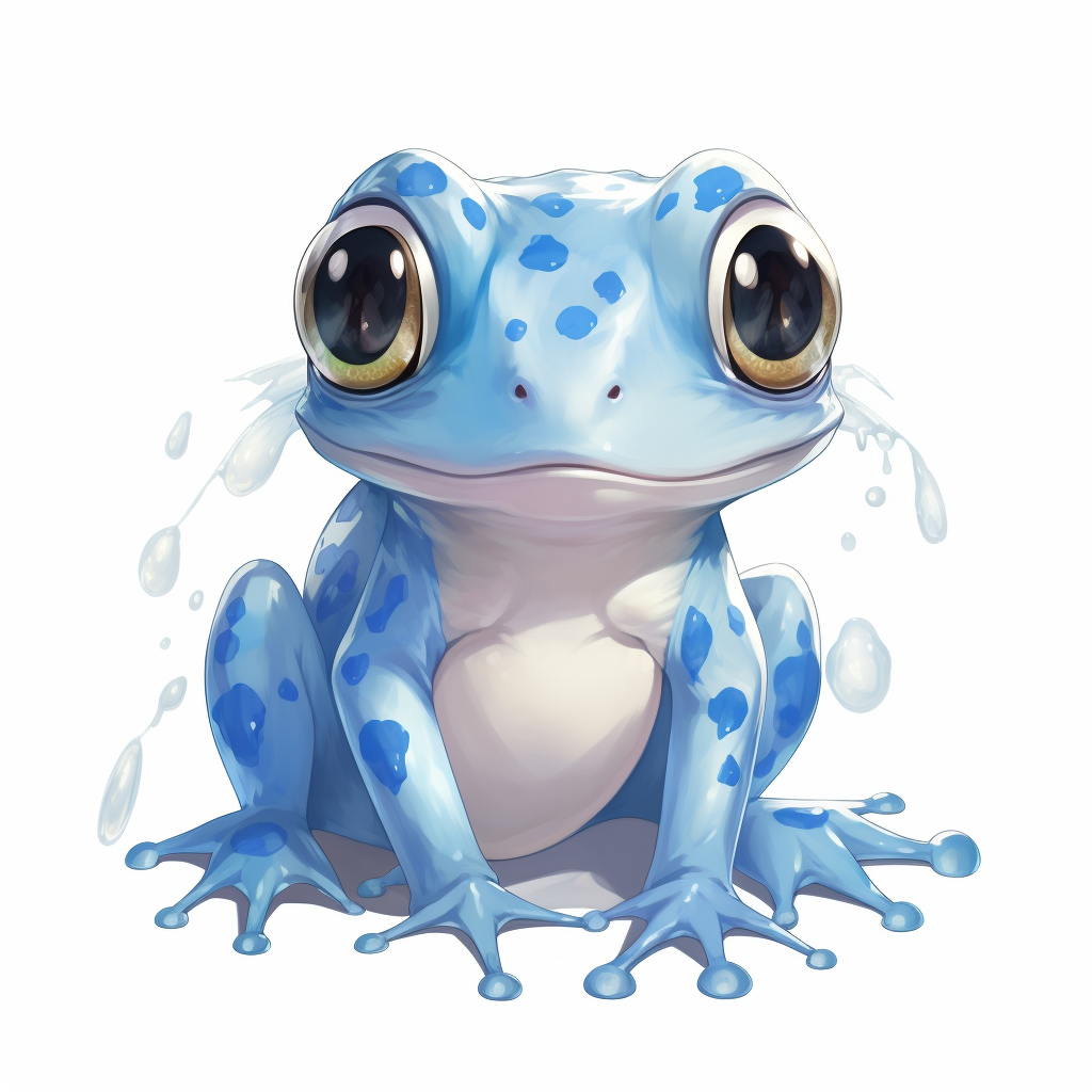 Cute blue frog mascot character