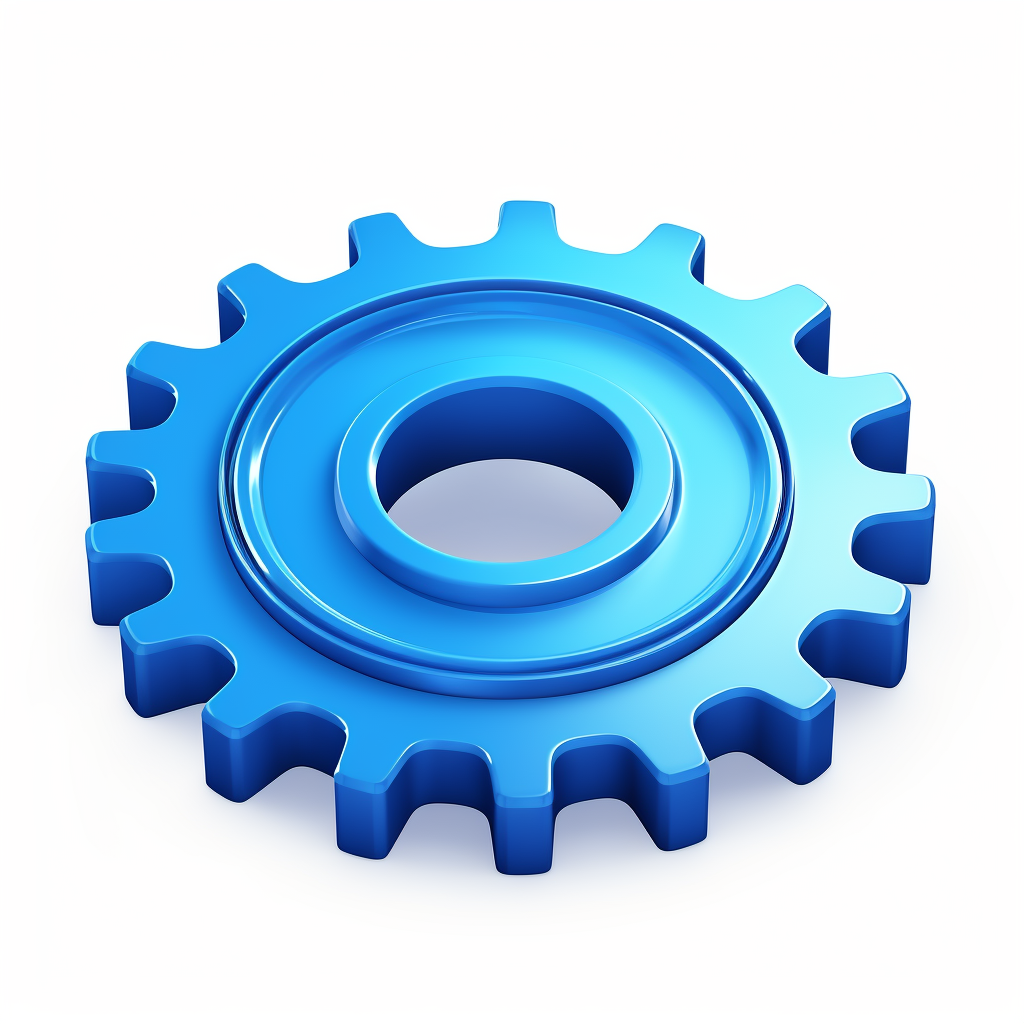 Blue gear icon for website optimization