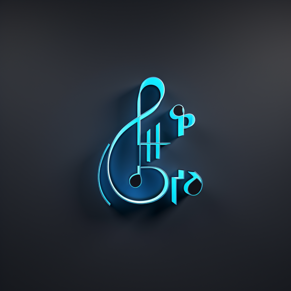 Bold blue music note logo