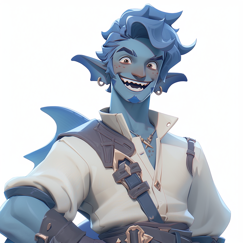 Niji 5: Blue Skin Man with Big Smile