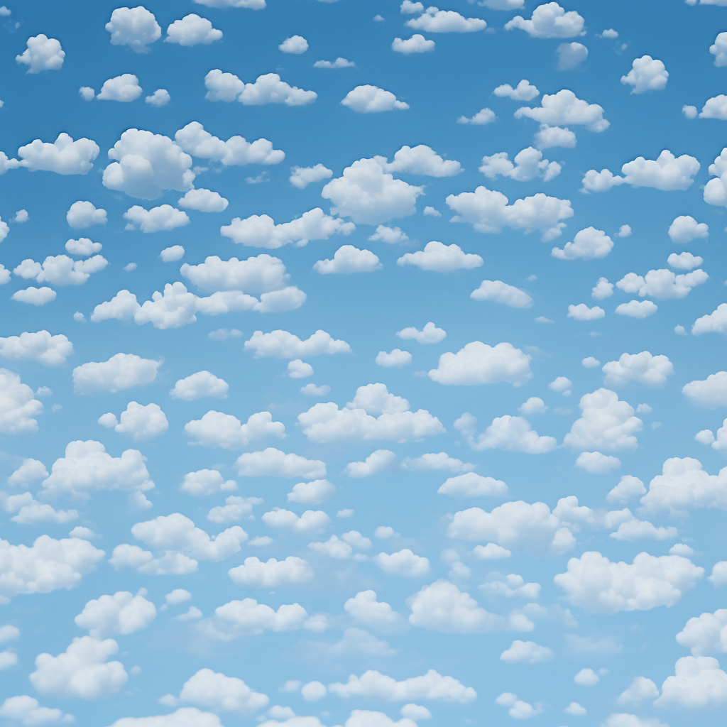 Minimalistic blue sky with sparse clouds