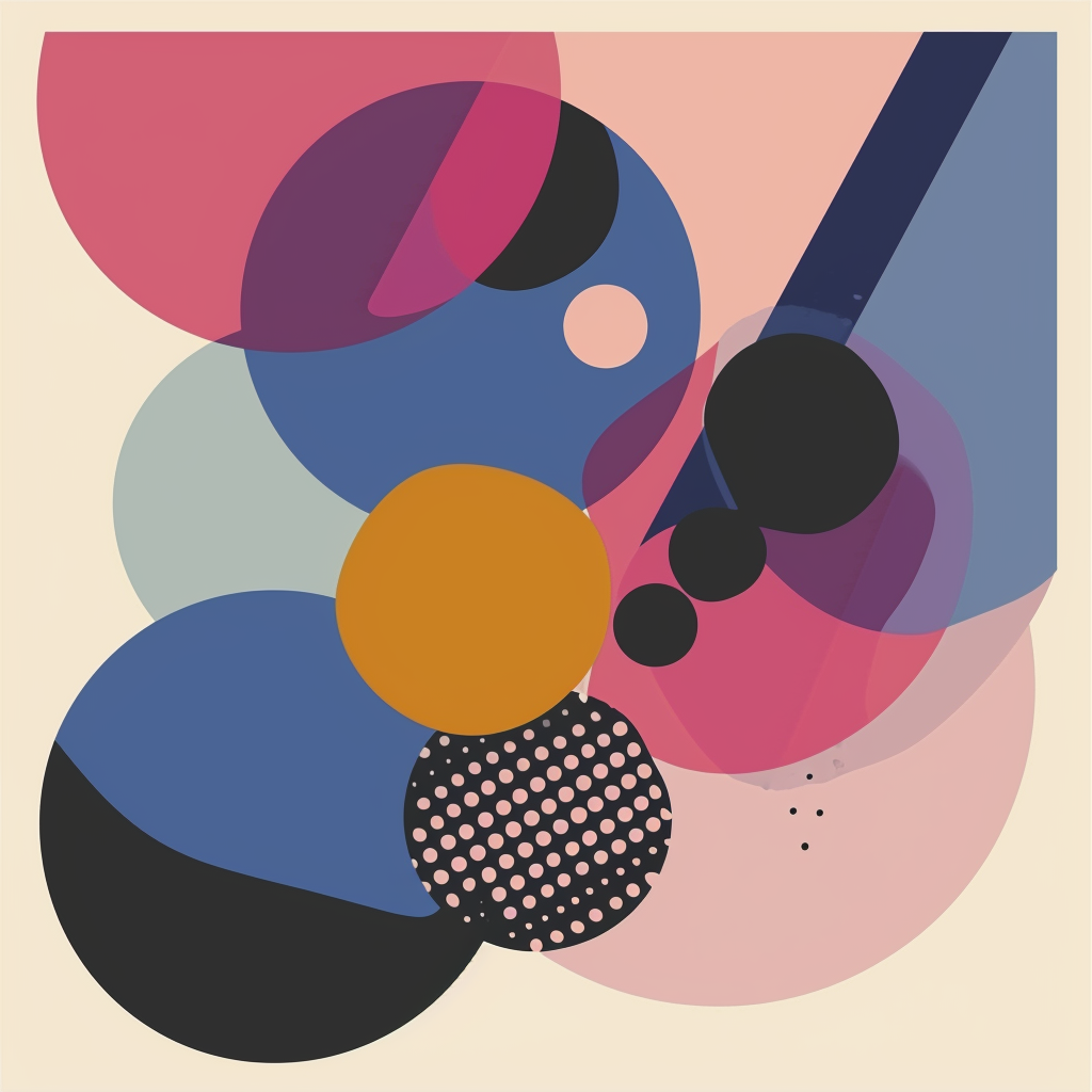 Abstract blueberry bauhaus graphic design poster