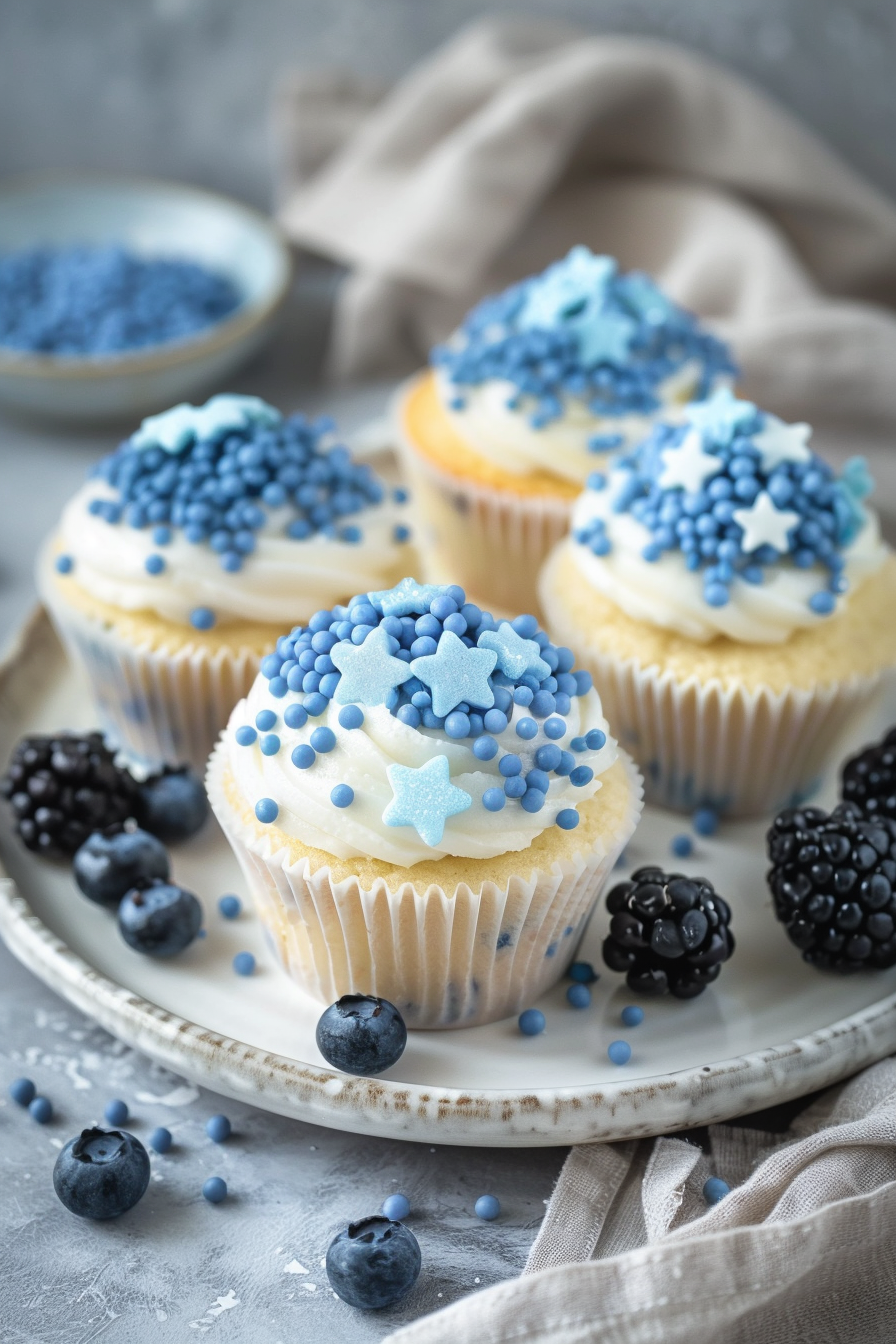 Blueberry Cupcake Sugar Sprinkles Plate