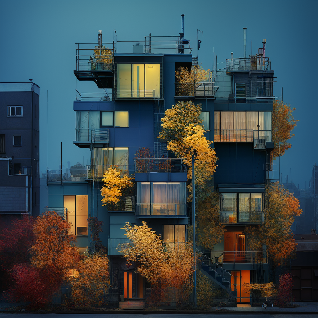 Colorful Trees on Balconies