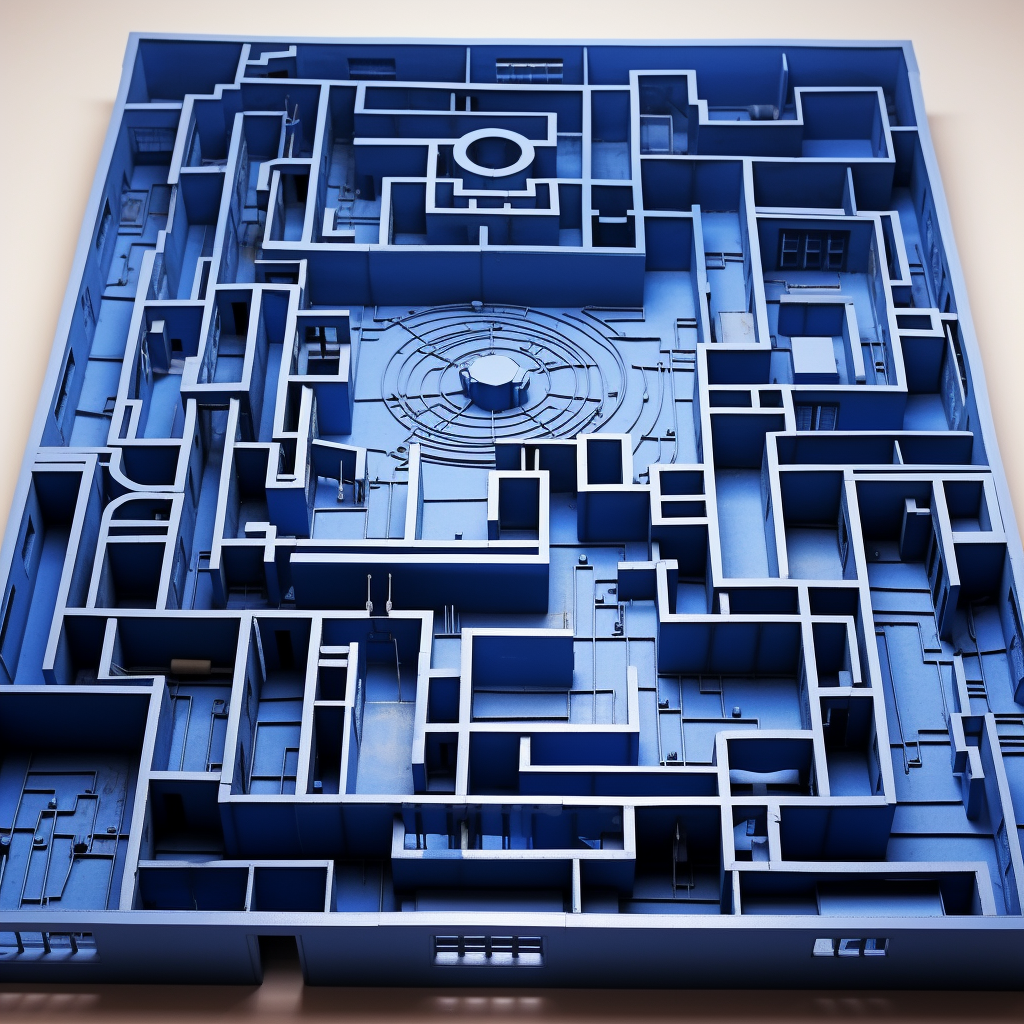 Maze floor plan blueprint design