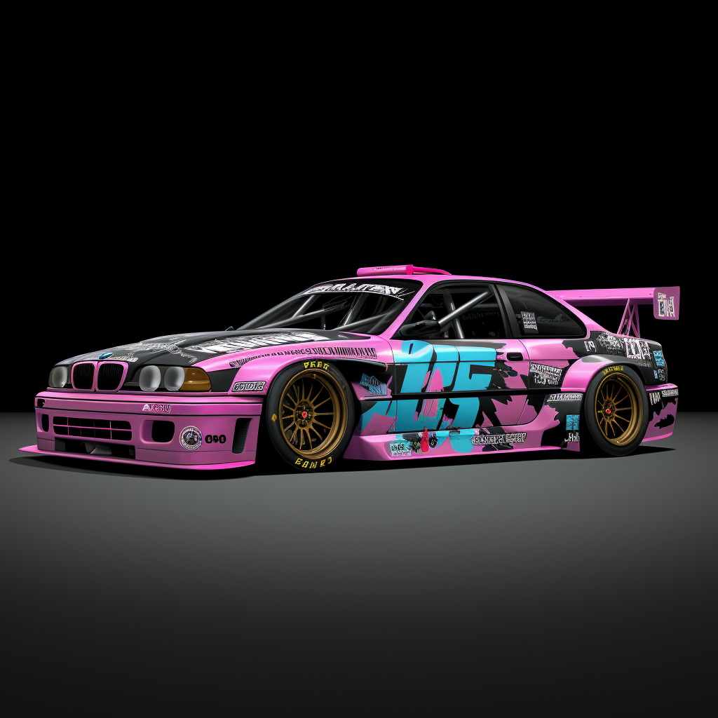 Side view of BMW E36 with Hoonigan livery