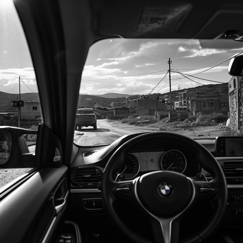 BMW car driving in Kosmas