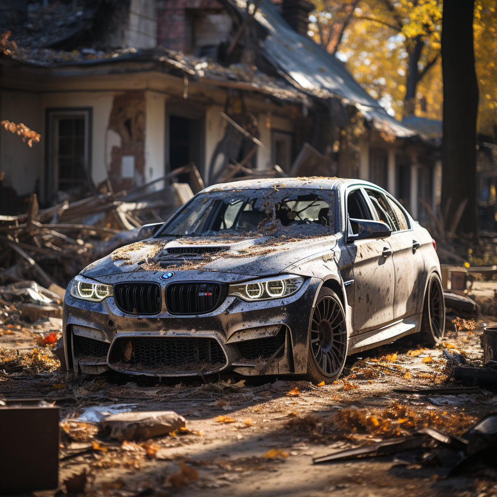 Stunning BMW M5 2021 outside modern house