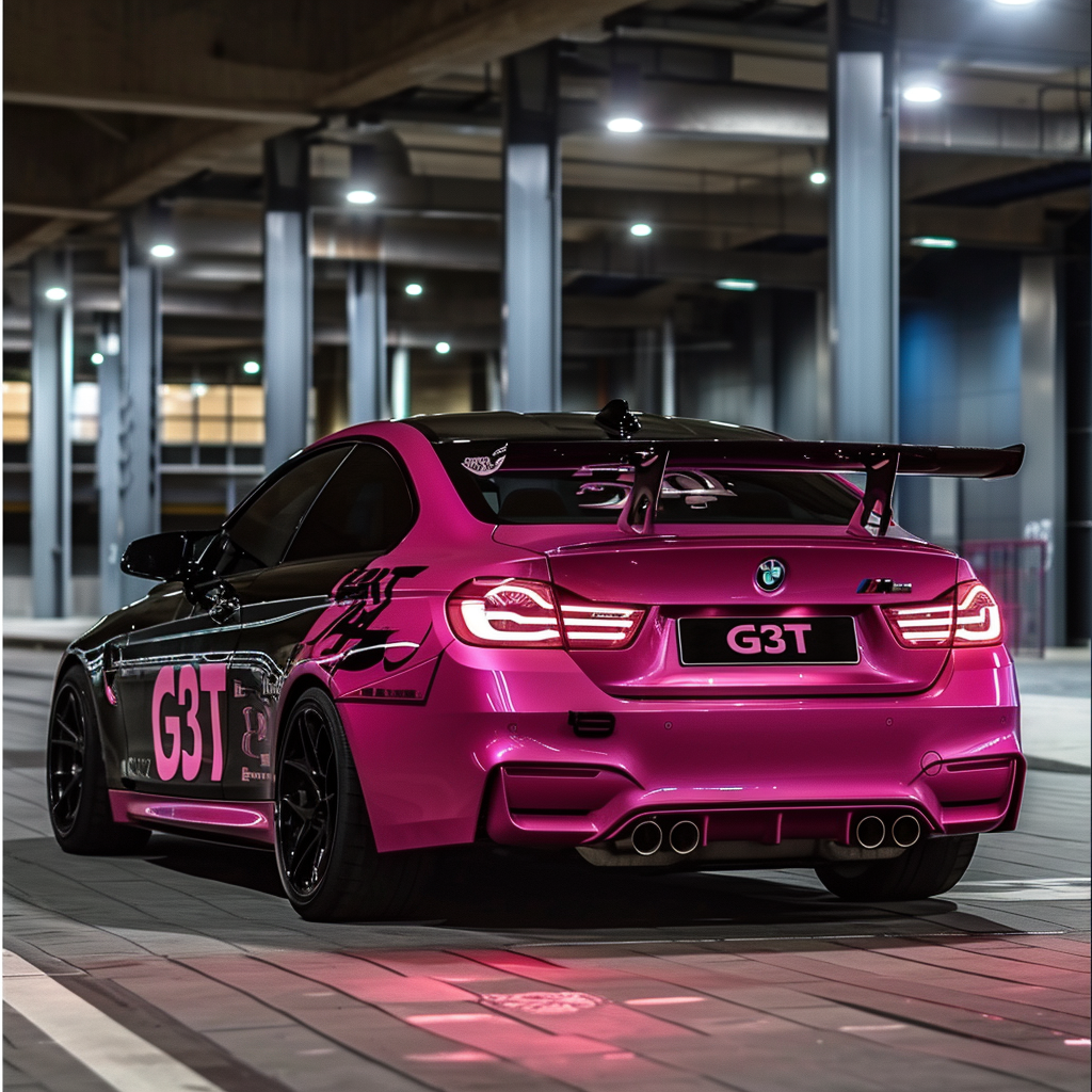 Pink BMW with G3T Logo