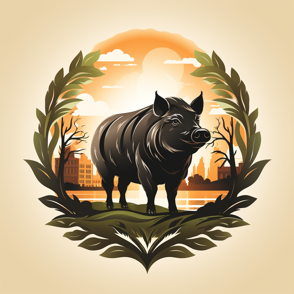 Minimalistic boar spotting city app logo